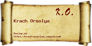 Krach Orsolya névjegykártya